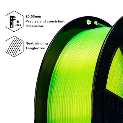 3D Craft  Translucent PLA Filament 1.75mm, Translucent Fluo Yellow