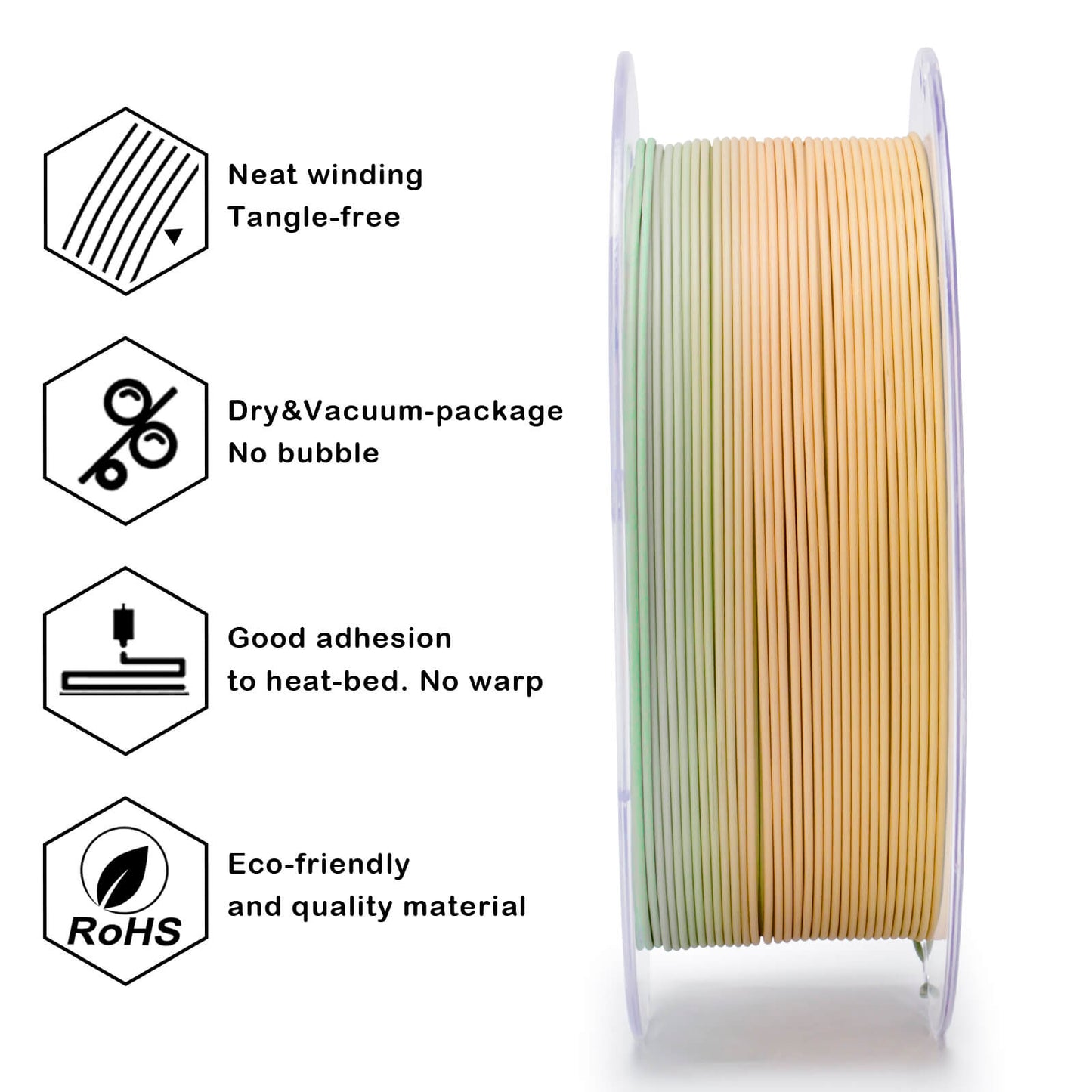 3D Craft Fast Gradient Matte PLA Filament 1.75mm, Cool Daybreak