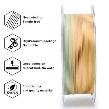 3D Craft Fast Gradient Matte PLA Filament 1.75mm, Cool Daybreak