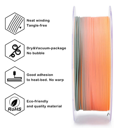 3D Craft Fast Gradient Matte PLA Filament 1.75mm, Harvest Bliss