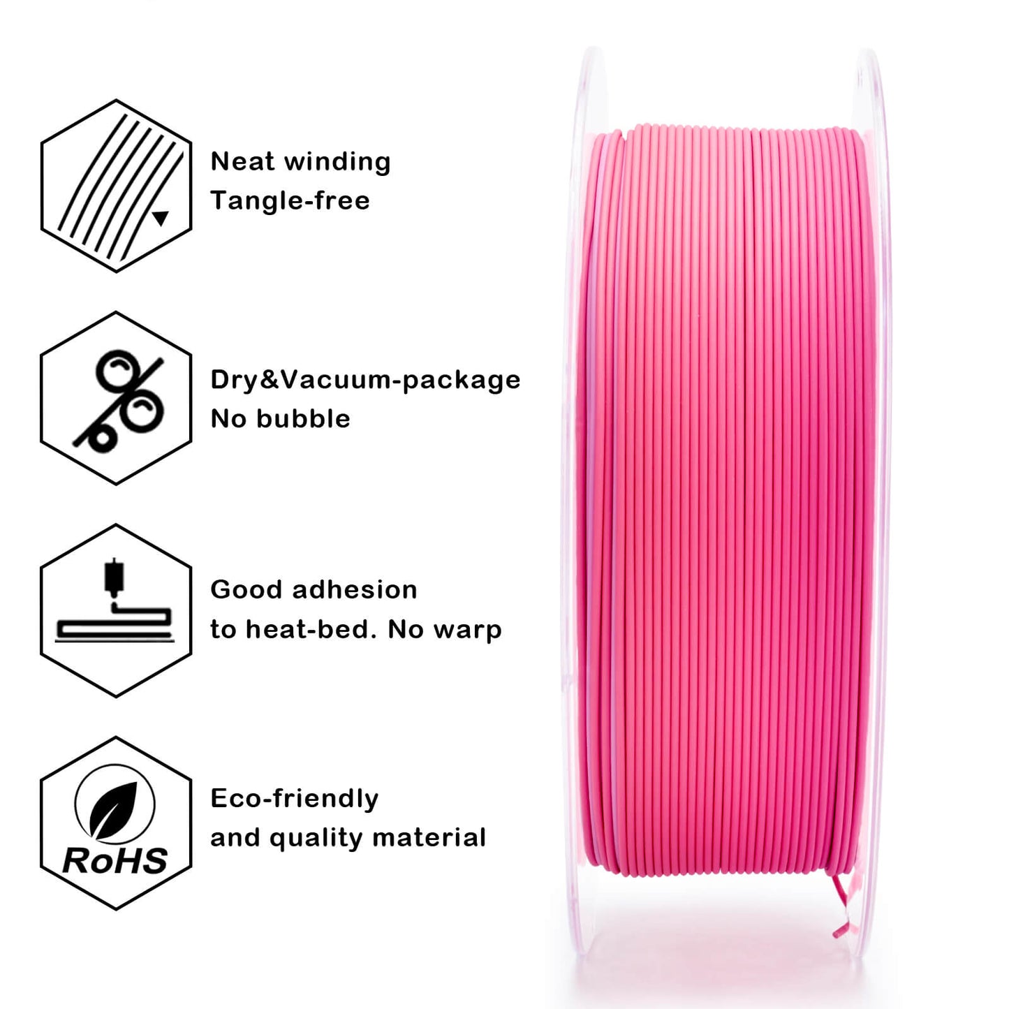 3D Craft Fast Gradient Matte PLA Filament 1.75mm, Pink Hydrangea