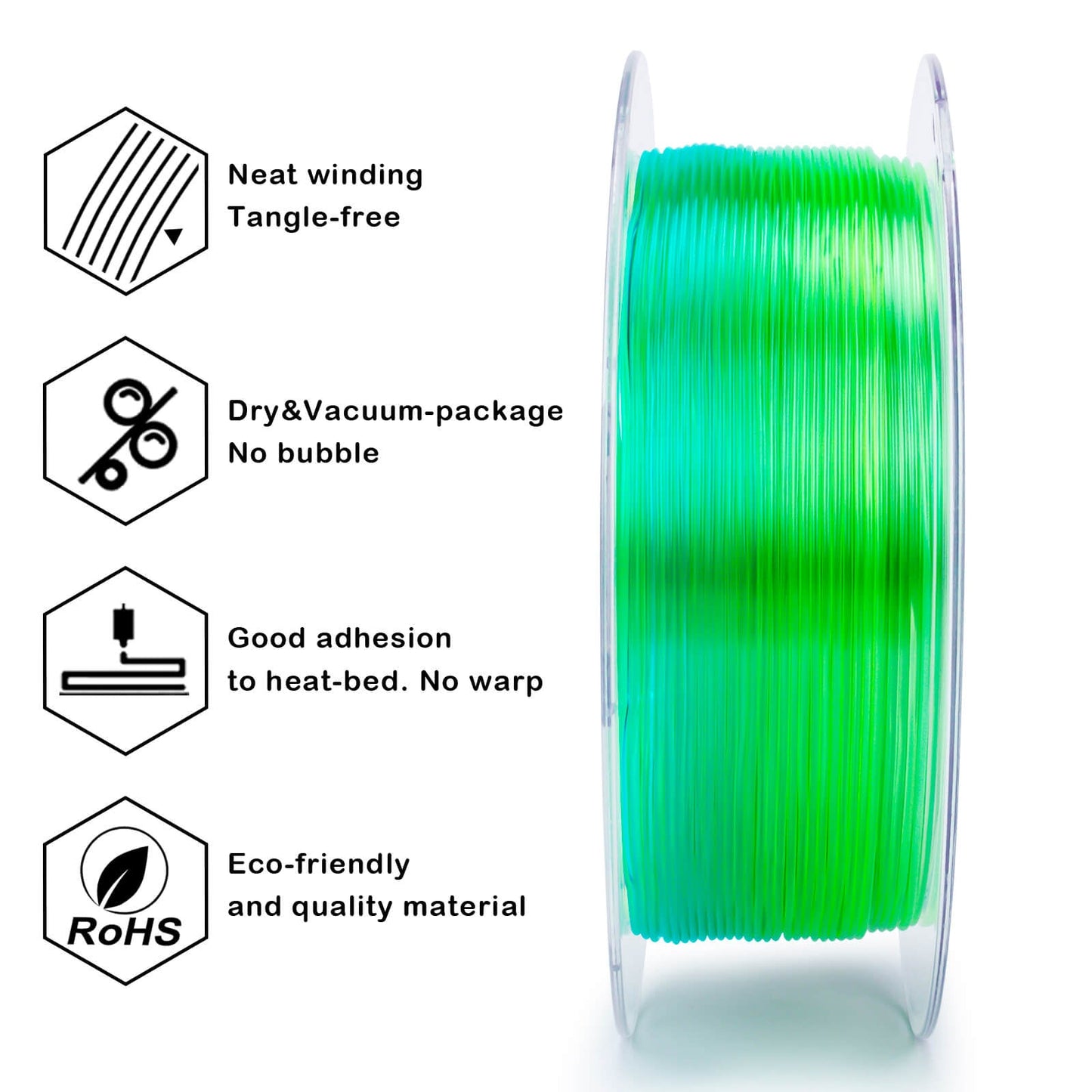 3D Craft Shore 95A Hardness TPU Filament 1.75mm, Flex Lime