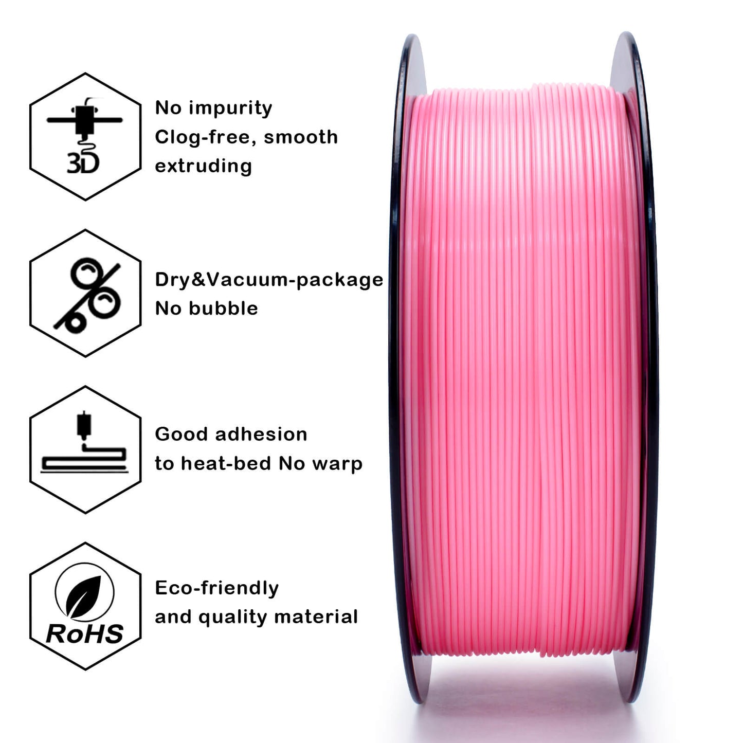 3D Craft Fluorescence PLA Filament 1.75mm, Fluo Pink