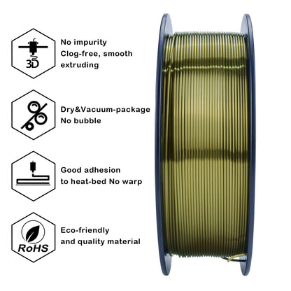 3D Craft Silk PLA Filament 1.75mm, Bronze