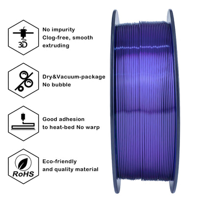 3D Craft Silk PLA Filament 1.75mm, Blue