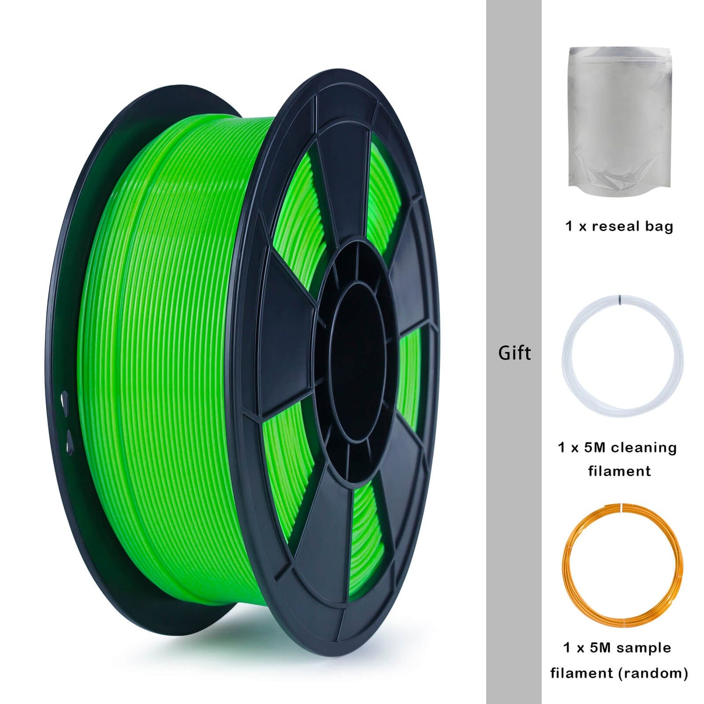 3D Craft Fluorescence PLA Filament 1.75mm, Fluo Green