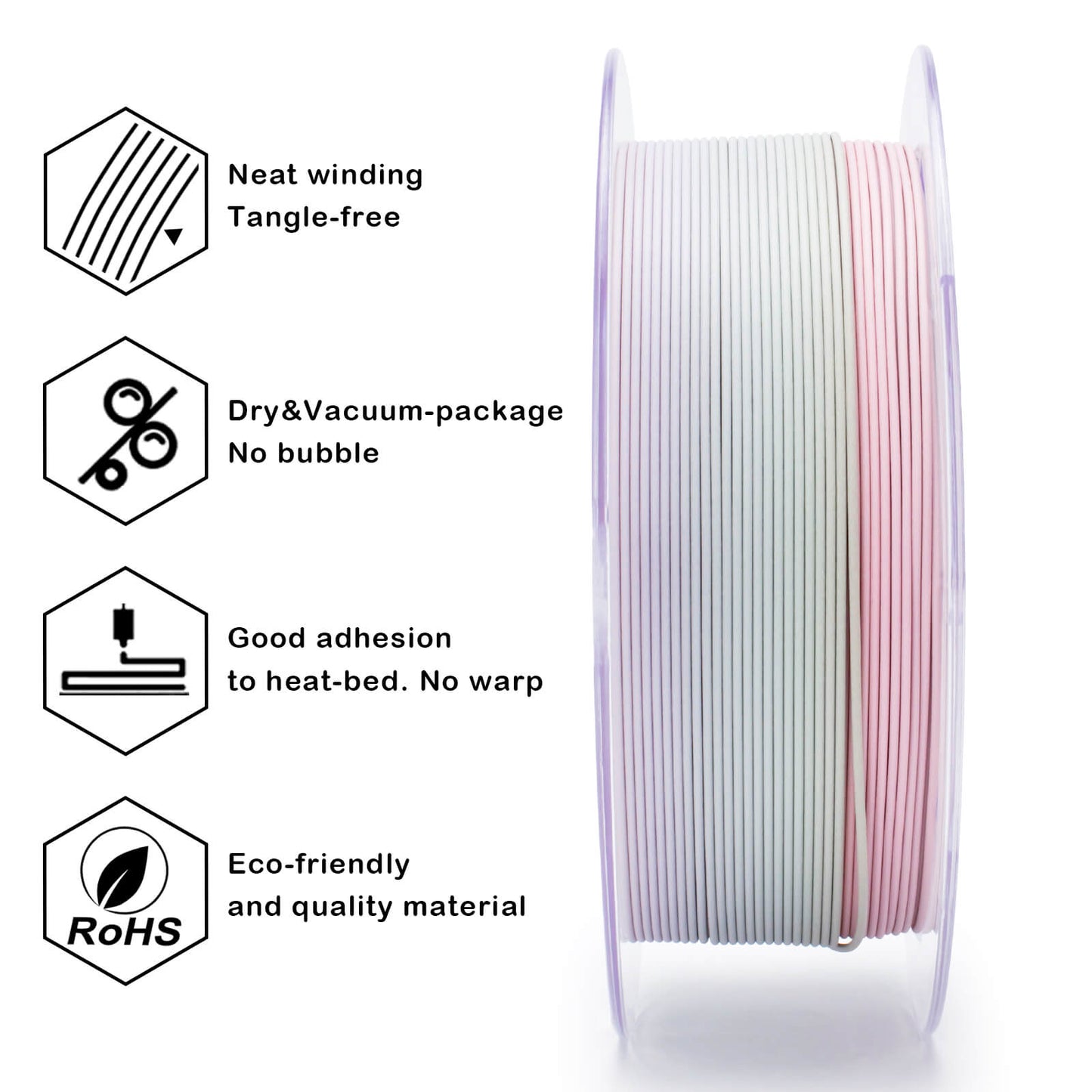 3D Craft Fast Gradient Matte PLA Filament 1.75mm, Morandi