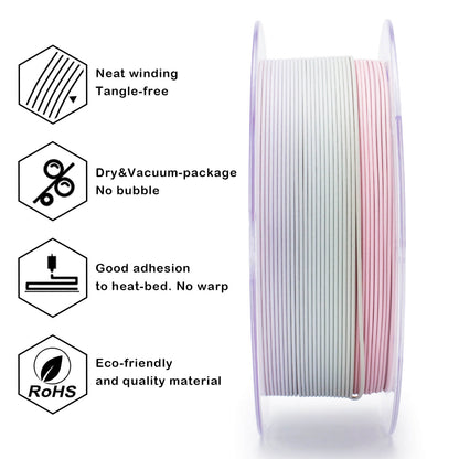 3D Craft Fast Gradient Matte PLA Filament 1.75mm, Morandi