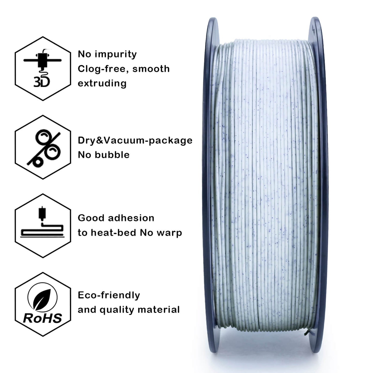 3D Craft Stone PLA Filament 1.75mm, Blue and White