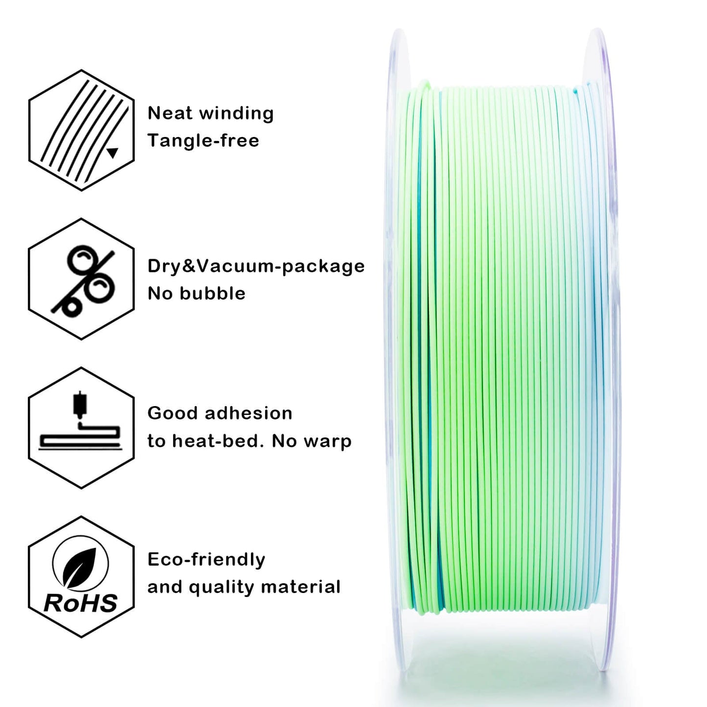 3D Craft Fast Gradient Matte PLA Filament 1.75mm, Ocean