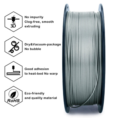 3D Craft Glitter Diamond  PLA Filament 1.75mm, Silver