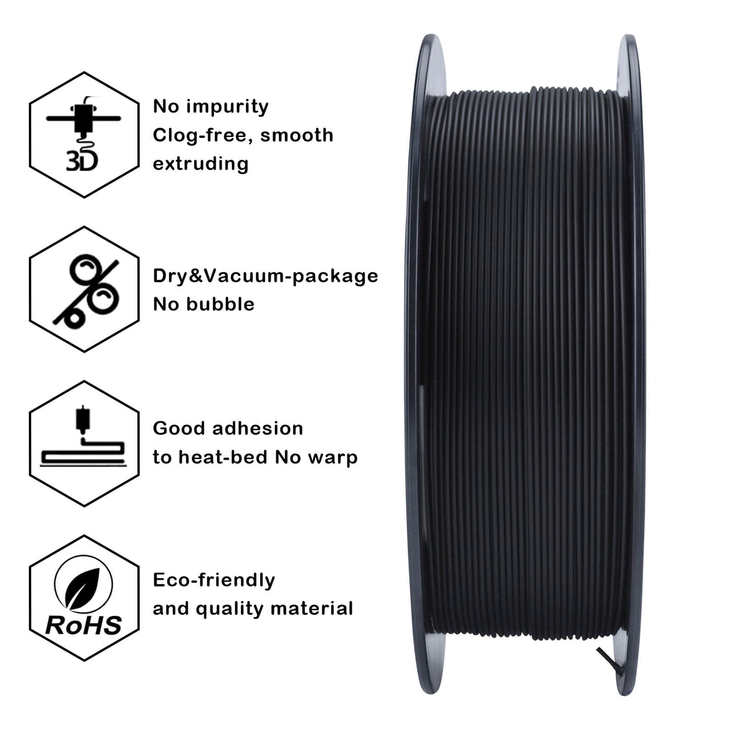 3D Craft Matte PLA Filament 1.75mm, Black