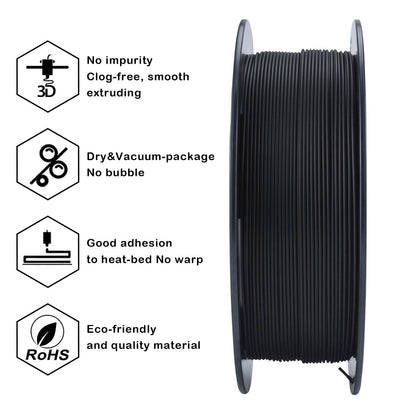 3D Craft Matte PLA Filament 1.75mm, Black