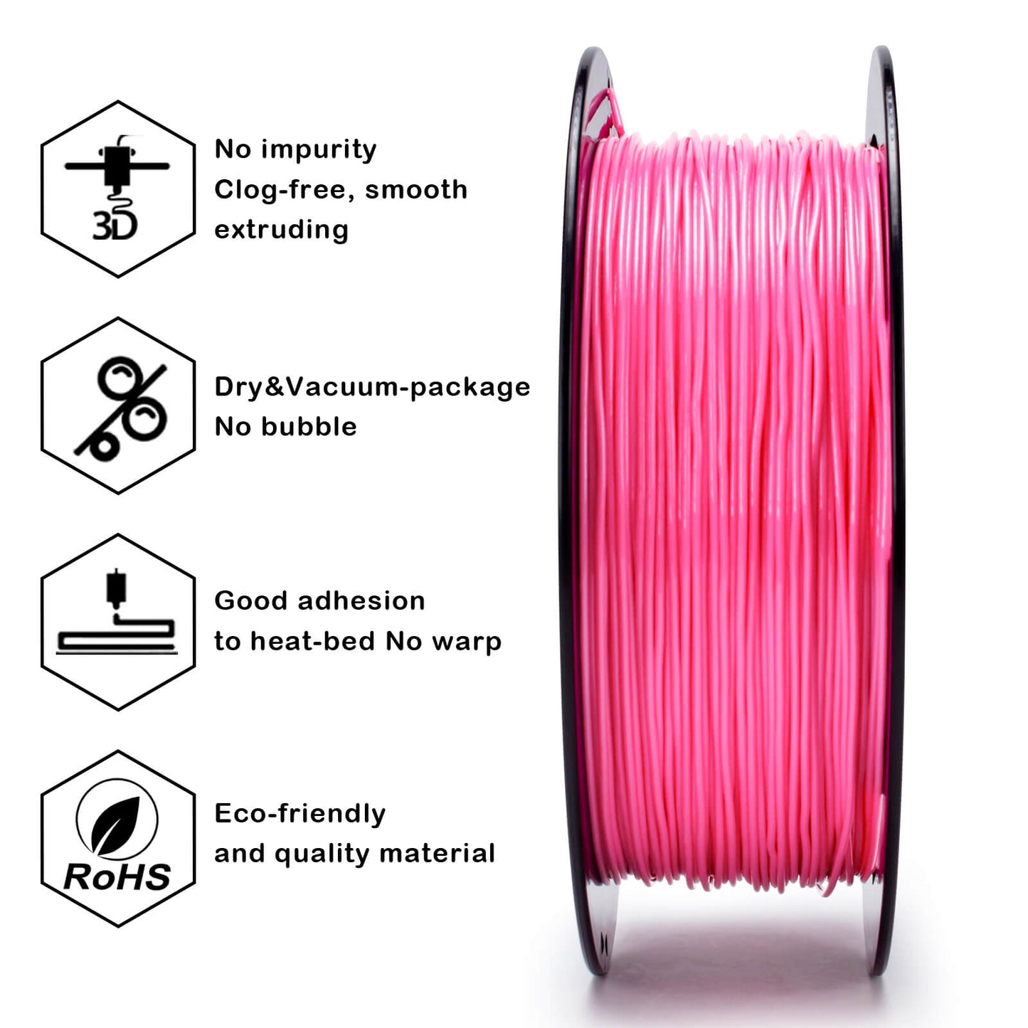 3D Craft  Shore 95A Hardness TPU Filament 1.75mm, Pink