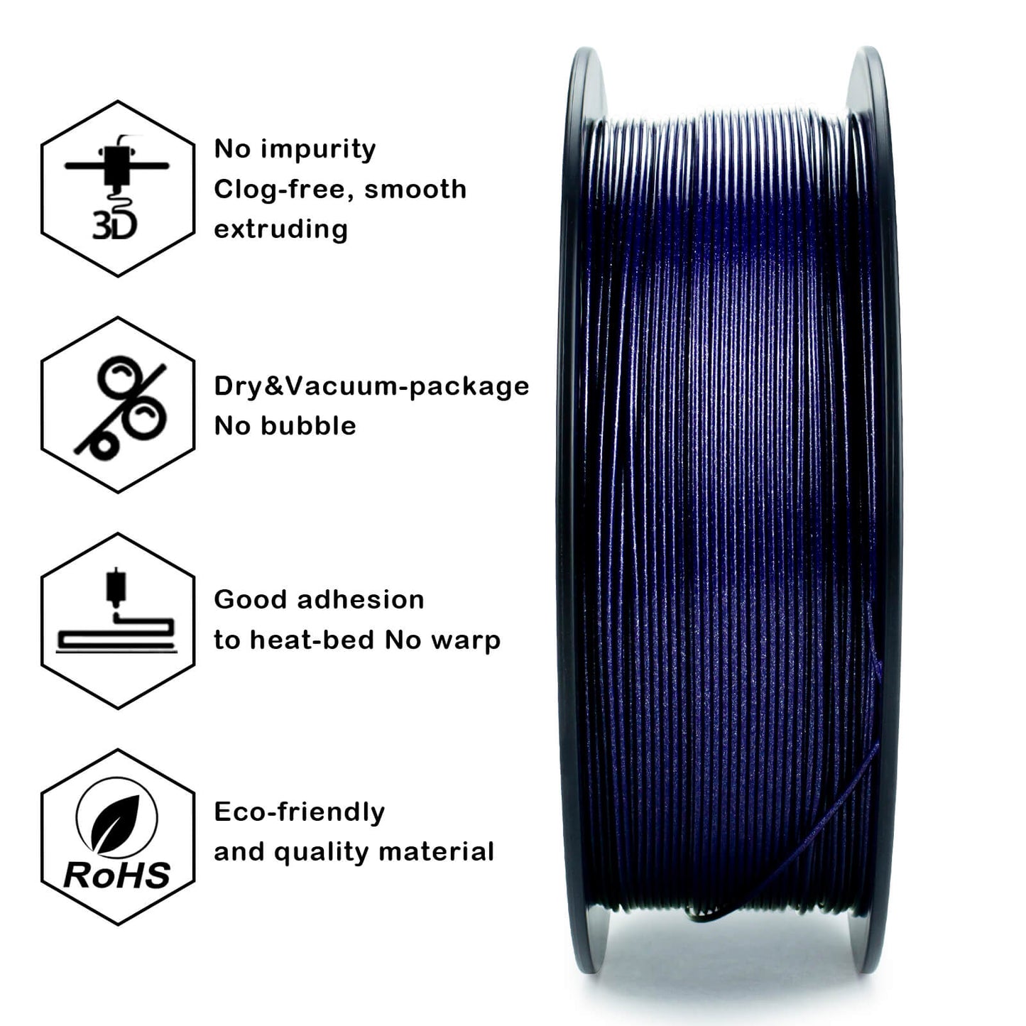 3D Craft Glitter Diamond  PLA Filament 1.75mm, Blue