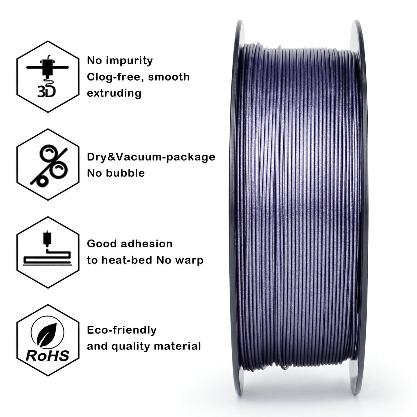 3D Craft Glitter Diamond  PLA Filament 1.75mm, Lavender