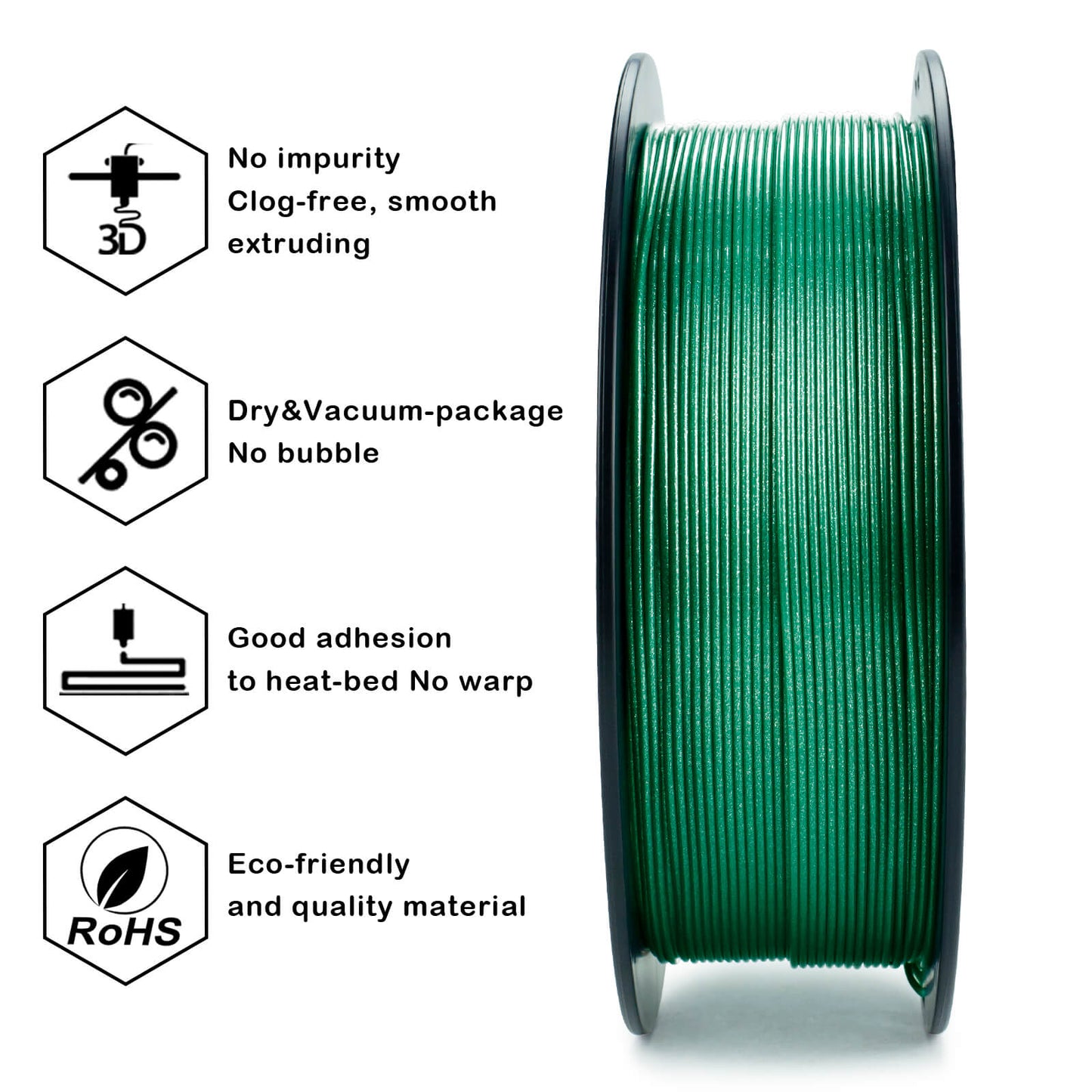 3D Craft Glitter Diamond  PLA Filament 1.75mm, Green