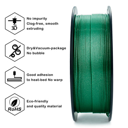3D Craft Glitter Diamond  PLA Filament 1.75mm, Green