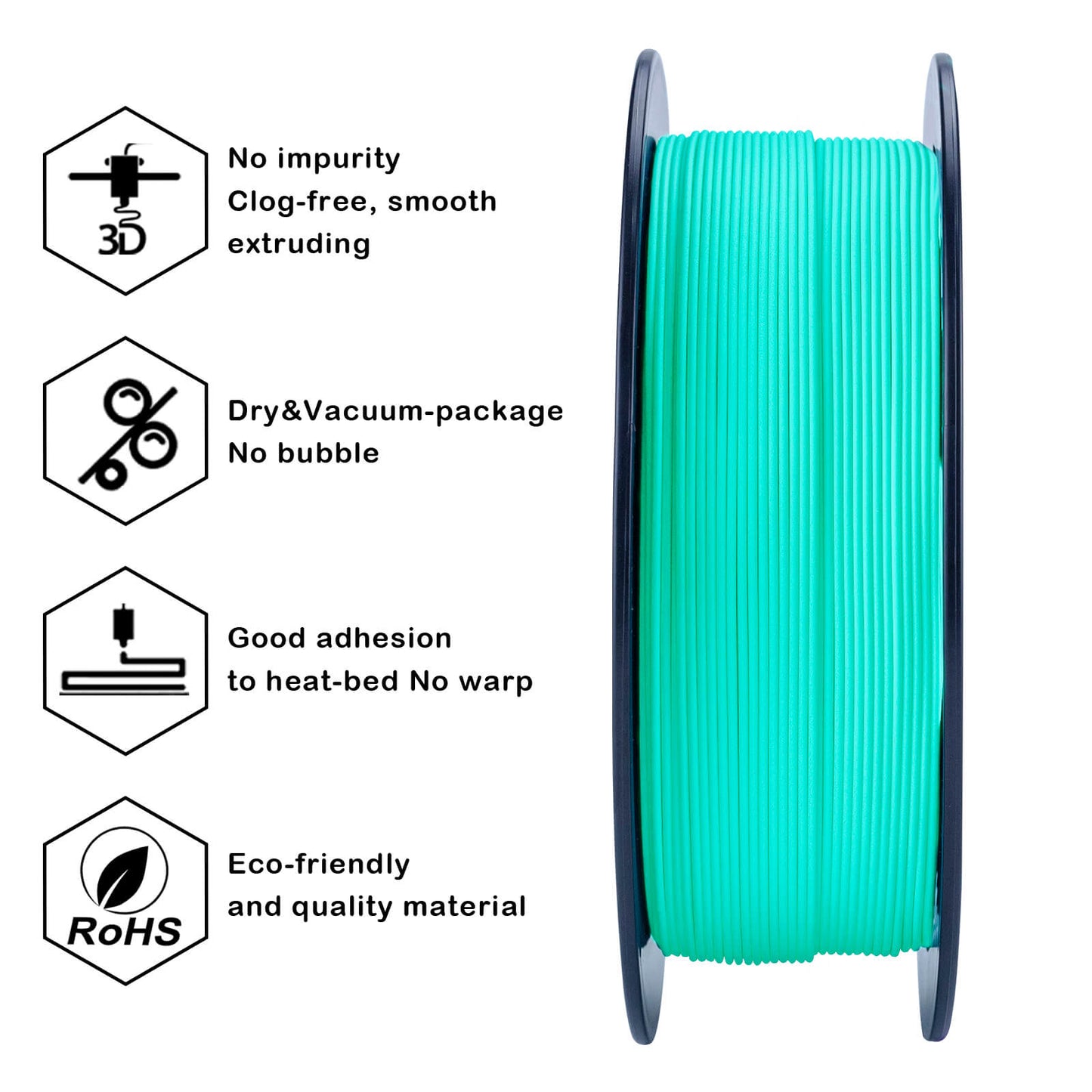 3D Craft Matte PLA Filament 1.75mm, Cyan