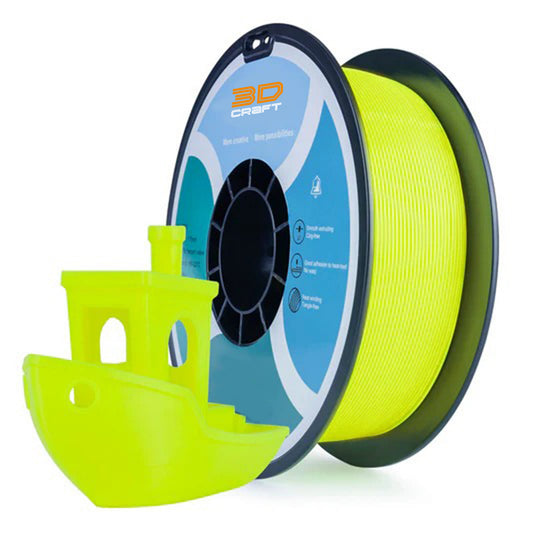 3D Craft Fluorescence PLA Filament 1.75mm, Fluo Yellow
