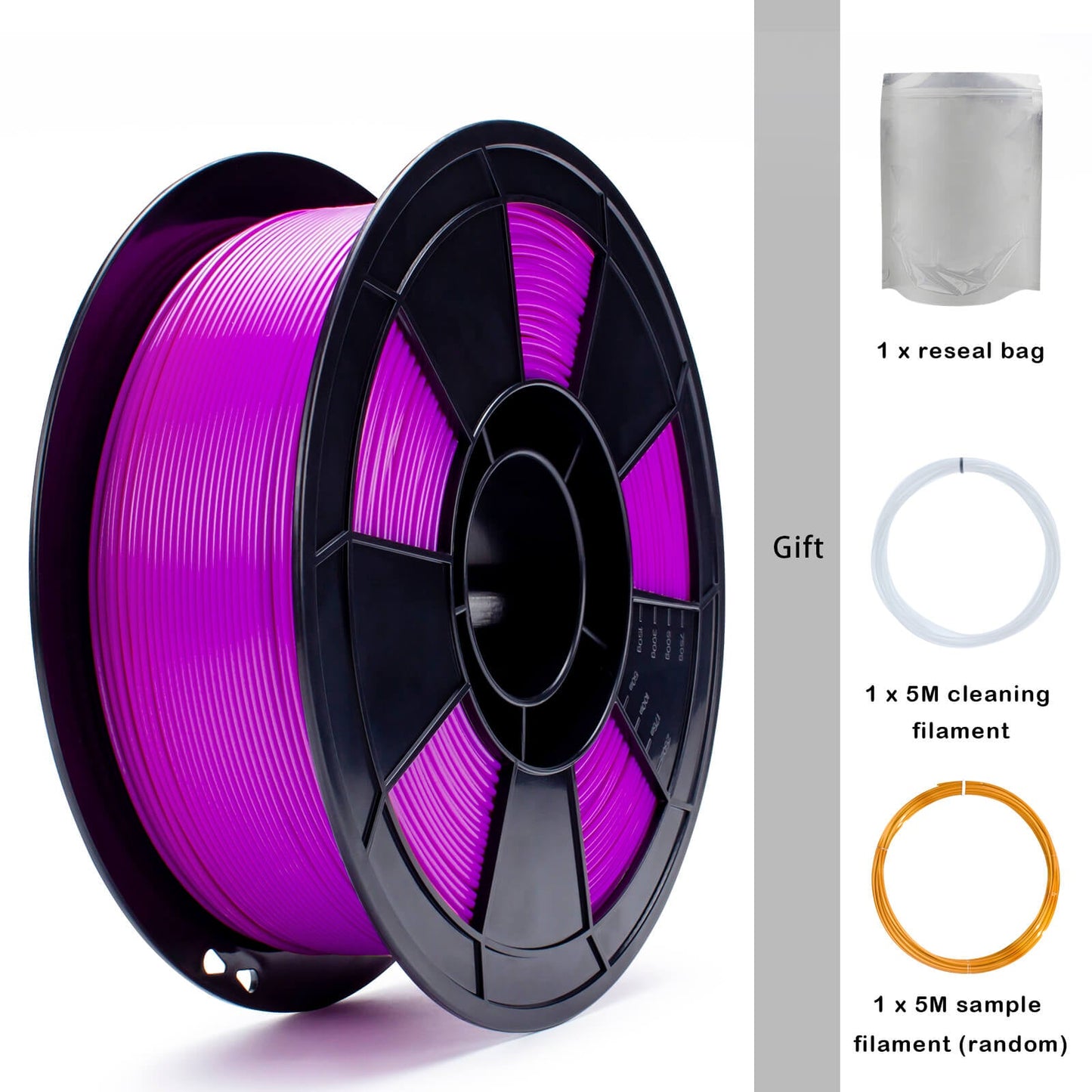3D Craft  Fluorescence PLA Filament 1.75mm, Fluo Purple