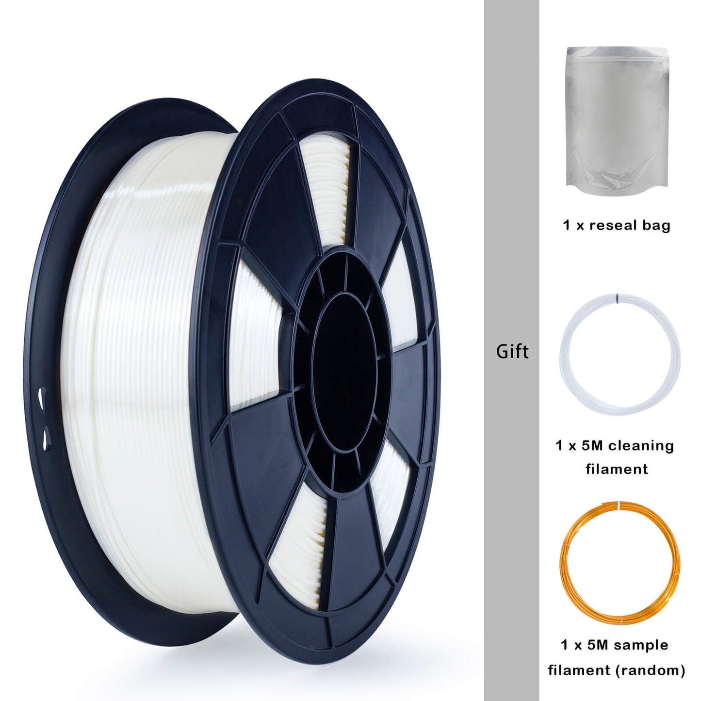 3D Craft Silk PLA Filament 1.75mm, White