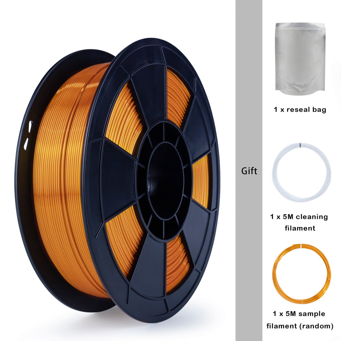 3D Craft Silk PLA Filament 1.75mm, Red Copper