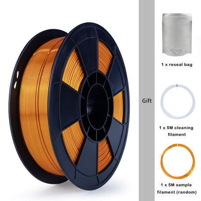 3D Craft Silk PLA Filament 1.75mm, Red Copper