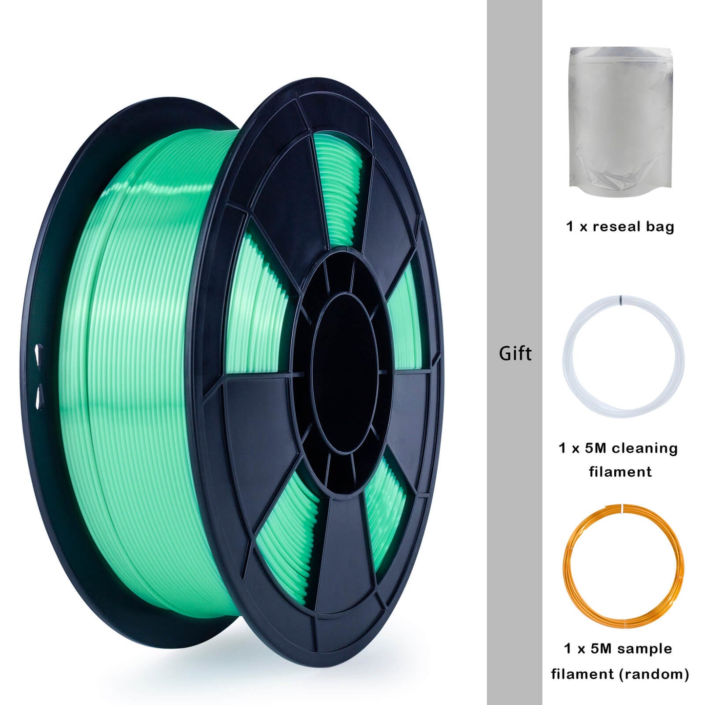 3D Craft Silk PLA Filament 1.75mm, Green