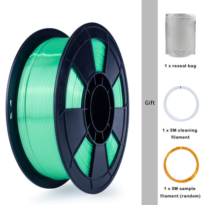 3D Craft Silk PLA Filament 1.75mm, Green