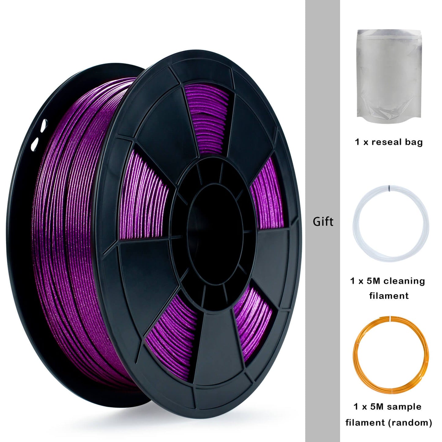 3D Craft  Glitter Diamond  PLA Filament 1.75mm, Purple