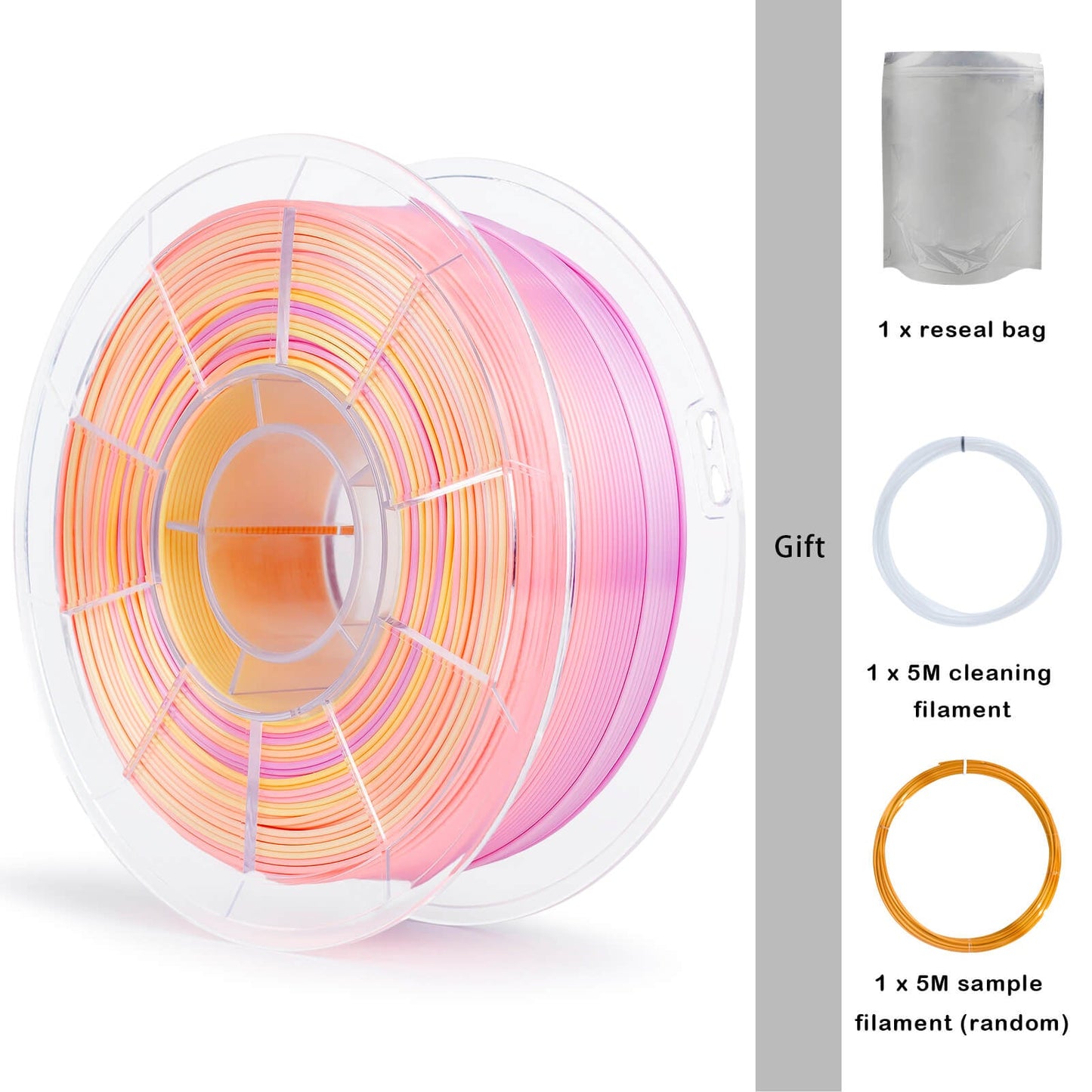 3D Craft  Fast Gradient Silk PLA Filament 1.75mm, Personality Series- Sweet