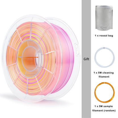 3D Craft  Fast Gradient Silk PLA Filament 1.75mm, Personality Series- Sweet
