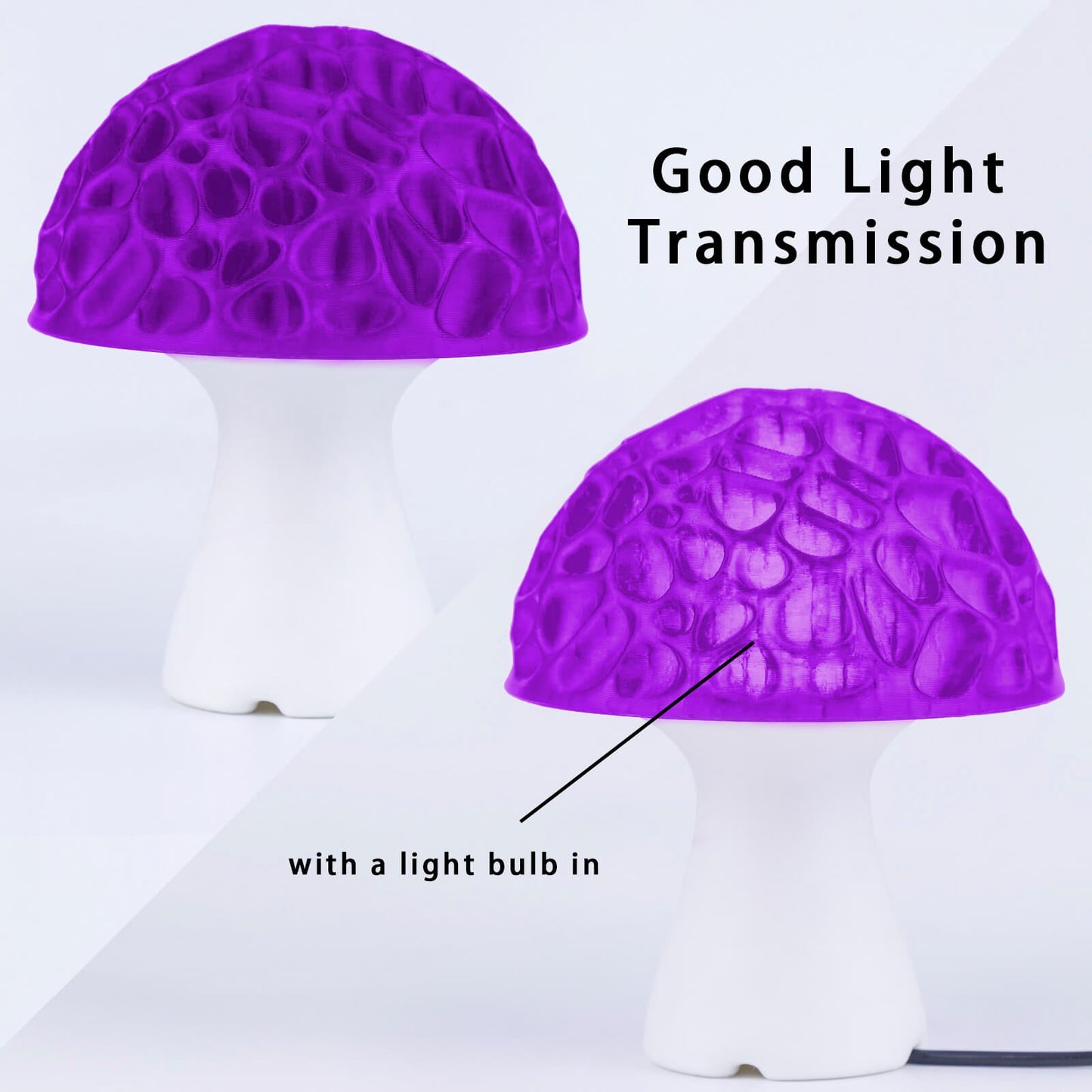 3D Craft  Translucent PLA Filament 1.75mm, Translucent Purple