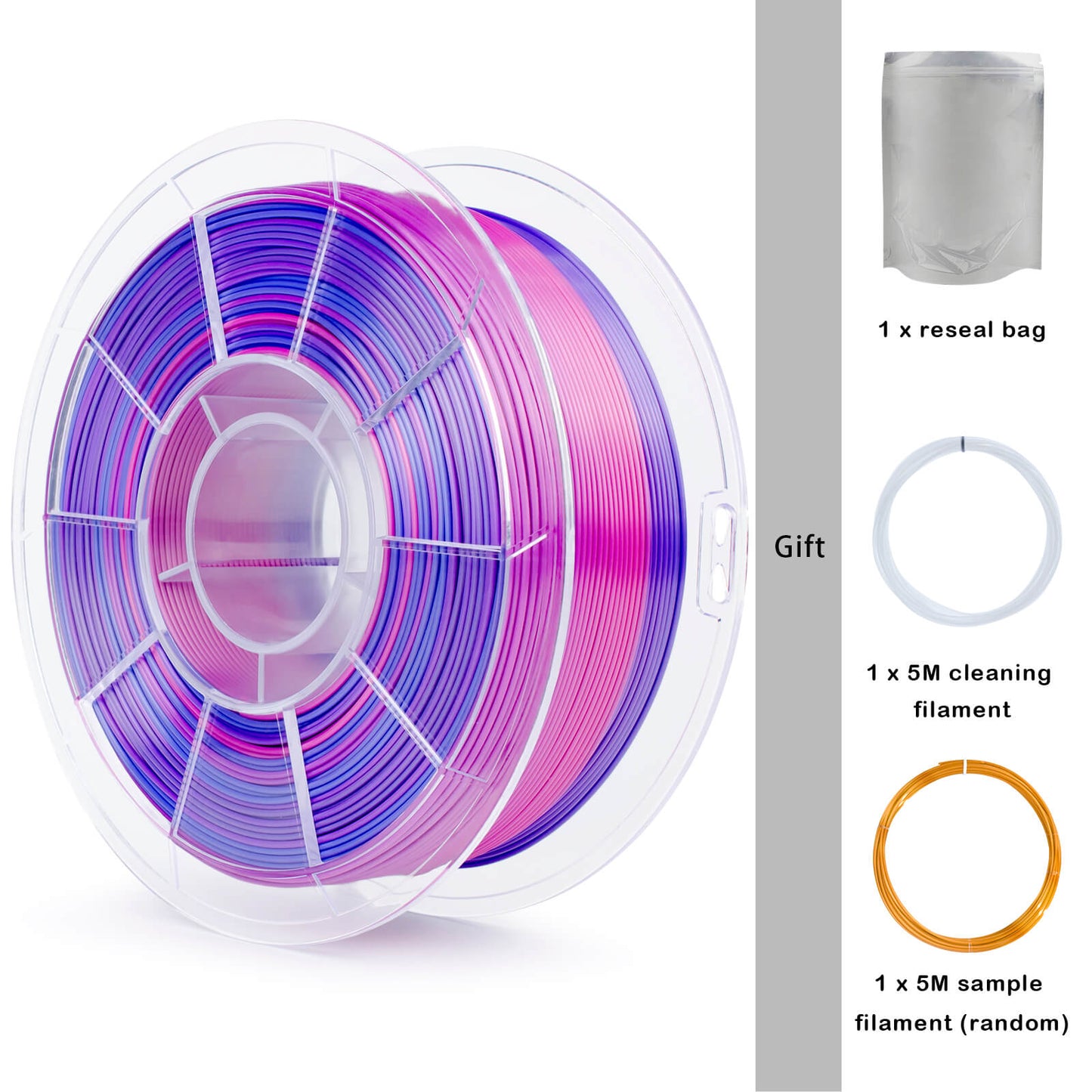 3D Craft Fast Gradient Silk PLA Filament 1.75mm, Personality Series- Romantic