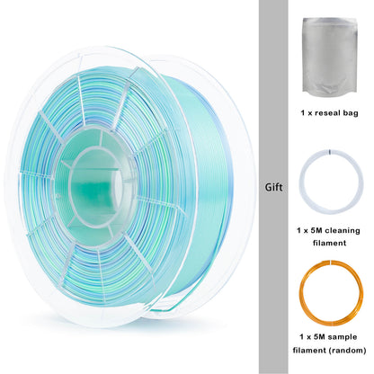 3D Craft Fast Gradient Silk PLA Filament 1.75mm, Personality Series-Pure