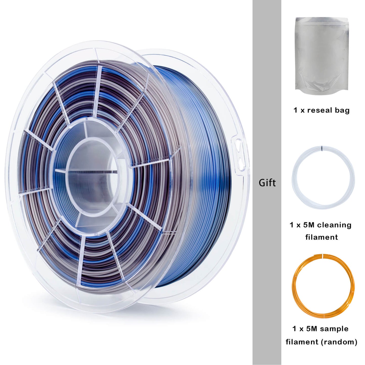 3D Craft Fast Gradient Silk PLA Filament 1.75mm, Personality Series- Steady