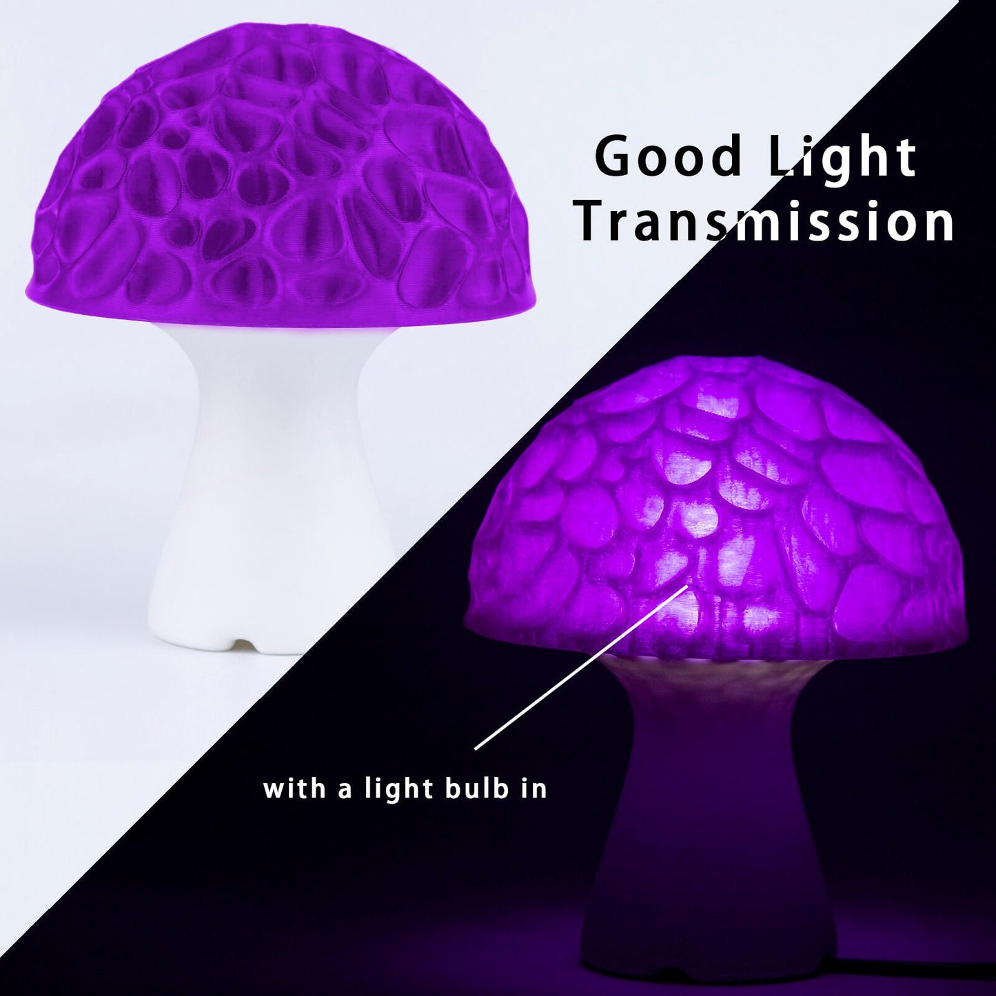 3D Craft  Translucent PLA Filament 1.75mm, Translucent Purple