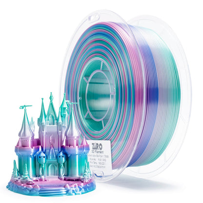 3D Craft Fast Gradient Silk PLA Filament 1.75mm, Aqua Sky