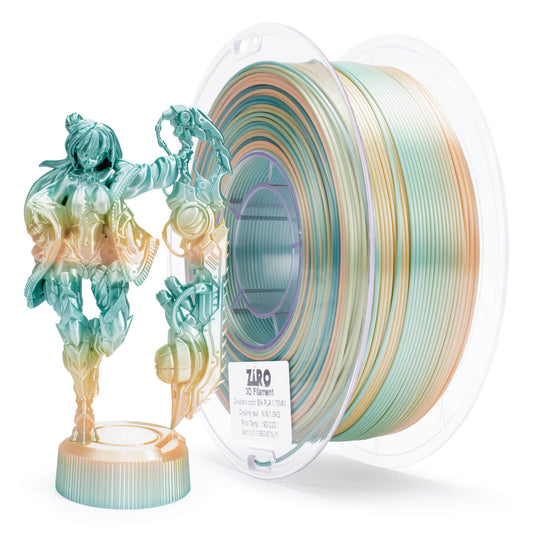 3D Craft Fast Gradient Silk PLA Filament 1.75mm, Creamy Teal
