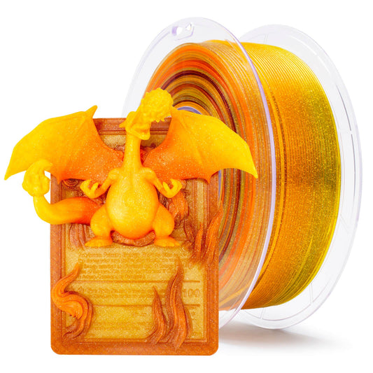 3D Craft Fast Gradient Twinkling Translucent PLA Filament 1.75mm, Flower Series-Sunflower