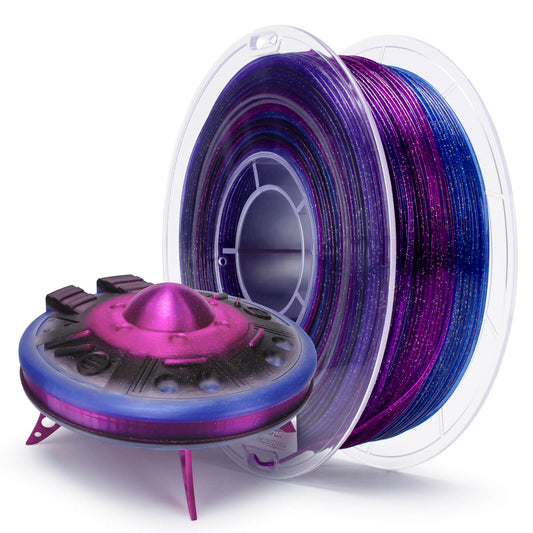 3D Craft Fast Gradient Twinkling Translucent PLA Filament 1.75mm, Galaxy