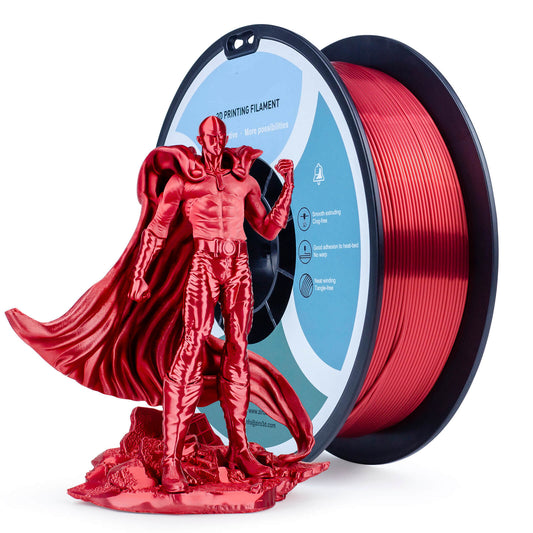 3D Craft Silk PLA Filament 1.75mm, Red