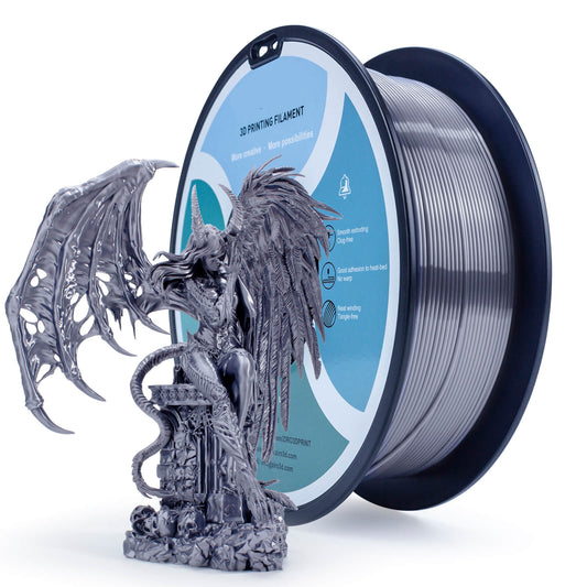 3D Craft Silk PLA Filament 1.75mm, Silver Gray
