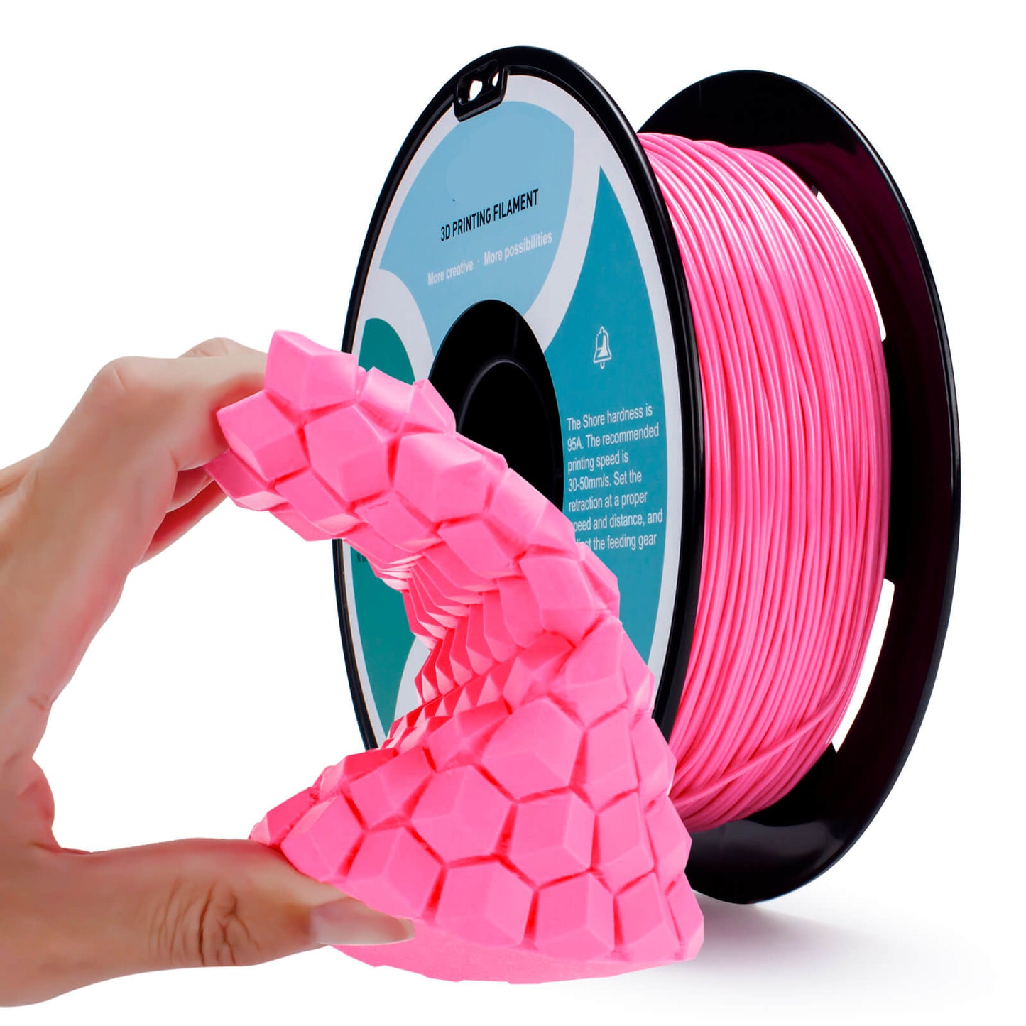 3D Craft  Shore 95A Hardness TPU Filament 1.75mm, Pink