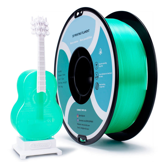 3D Craft  Translucent PLA Filament 1.75mm, Translucent Cyan