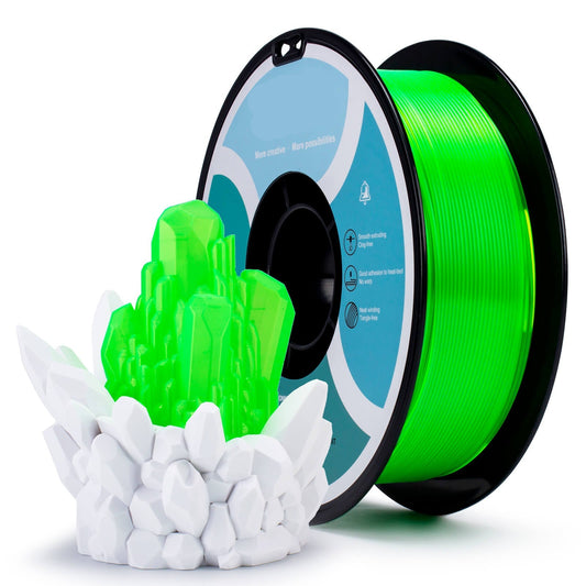 3D Craft  Translucent PLA Filament 1.75mm, Translucent Fluo Green