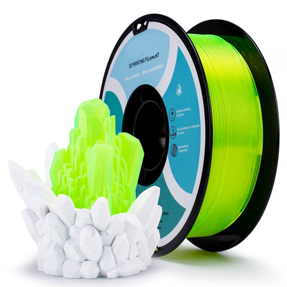 3D Craft  Translucent PLA Filament 1.75mm, Translucent Fluo Yellow