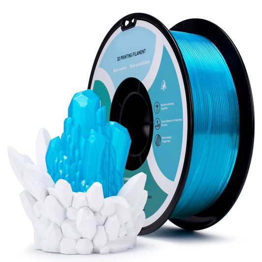 3D Craft  Translucent PLA Filament 1.75mm, Translucent Light Blue