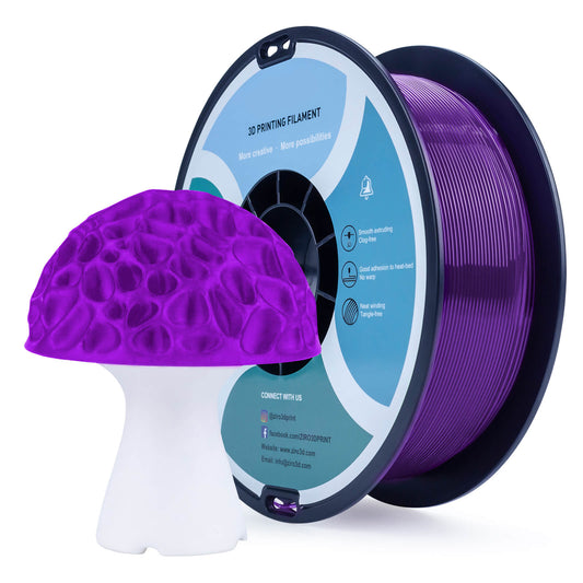 3D Craft  Translucent PLA Filament 1.75mm, Translucent Purple